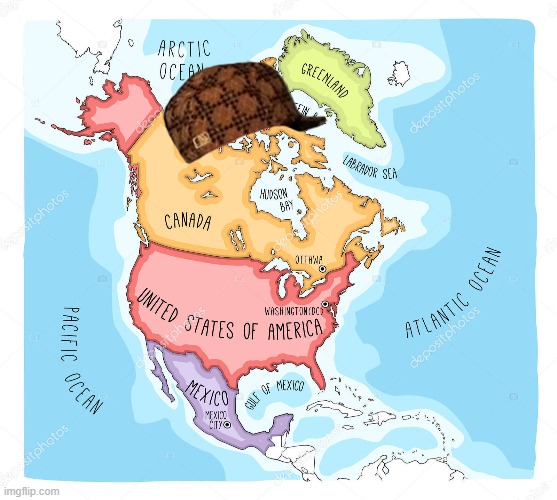 Canada sucks. | image tagged in united states cartoon map | made w/ Imgflip meme maker