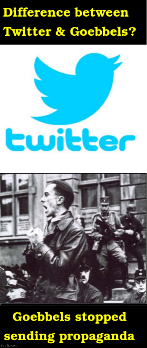 Twitter Goebbels propaganda | image tagged in trump twitter | made w/ Imgflip meme maker