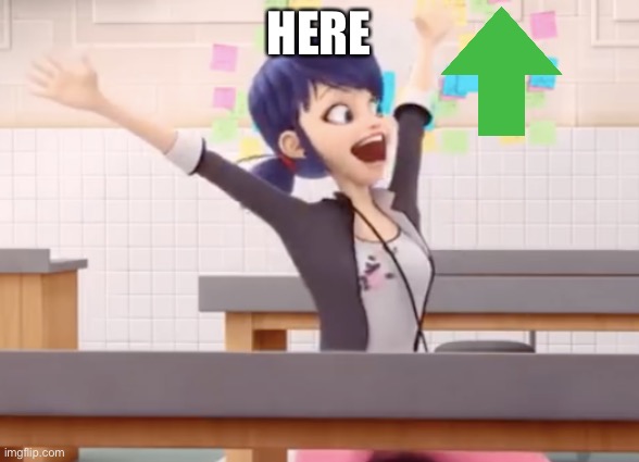 mari is excited | HERE | image tagged in mari is excited | made w/ Imgflip meme maker