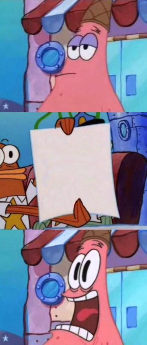 High Quality Patrick scared Blank Meme Template