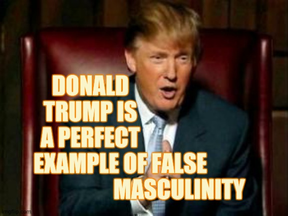 Fool | DONALD TRUMP IS A PERFECT EXAMPLE OF; FALSE MASCULINITY | image tagged in donald trump,memes,trump unfit unqualified dangerous,fake president,false masculinity,trump is a moron | made w/ Imgflip meme maker
