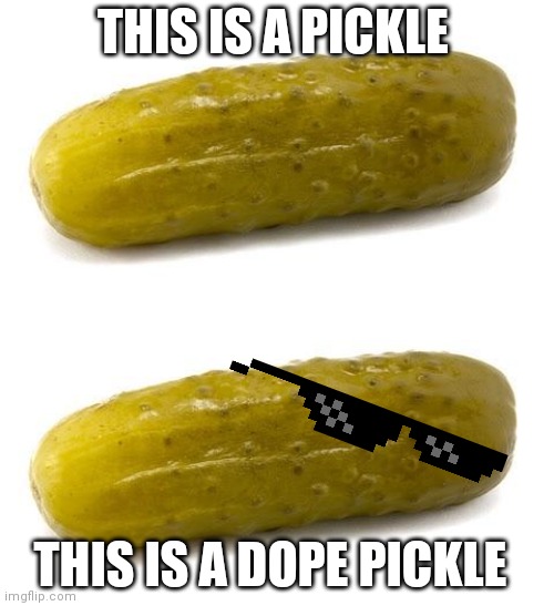THIS IS A PICKLE; THIS IS A DOPE PICKLE | image tagged in pickle | made w/ Imgflip meme maker