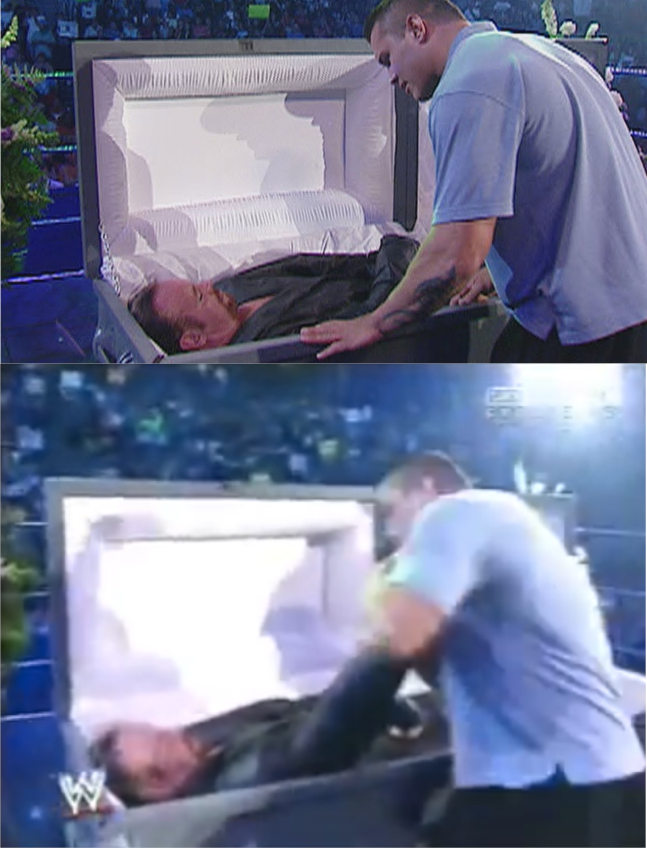 High Quality Undertaker choking orton Blank Meme Template