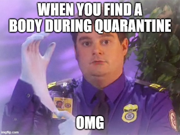 quarantine | WHEN YOU FIND A BODY DURING QUARANTINE; OMG | image tagged in and everybody loses their minds | made w/ Imgflip meme maker