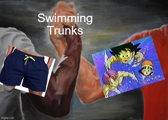 DBZ swimming Trunks | Swimming Trunks | image tagged in memes,epic handshake | made w/ Imgflip meme maker