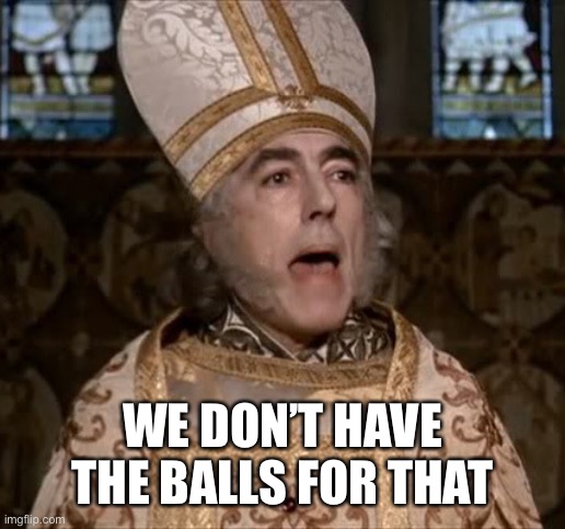 The Princess Bride's Impressive Clergyman | WE DON’T HAVE THE BALLS FOR THAT | image tagged in the princess bride's impressive clergyman | made w/ Imgflip meme maker