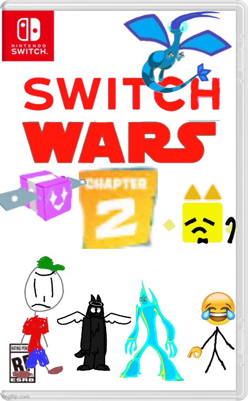 Finished, all OCs belong to their owners | image tagged in nintendo switch cartridge case,switch wars | made w/ Imgflip meme maker