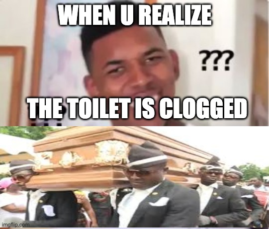Coffin Dance by JEFFY1379 | WHEN U REALIZE; THE TOILET IS CLOGGED | image tagged in nick young | made w/ Imgflip meme maker