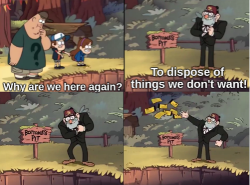 Gravity Falls Bottomless Pit Blank Meme Template