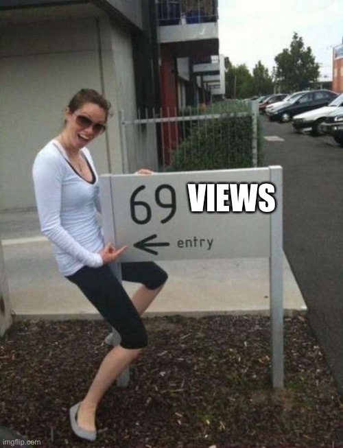 69 street sign | VIEWS | image tagged in 69 street sign | made w/ Imgflip meme maker