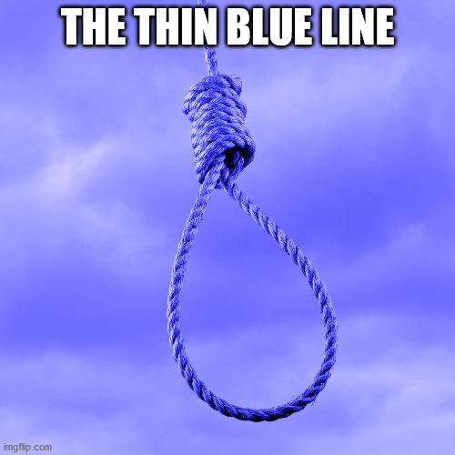 The Thin Blue Line | THE THIN BLUE LINE | image tagged in police brutality | made w/ Imgflip meme maker