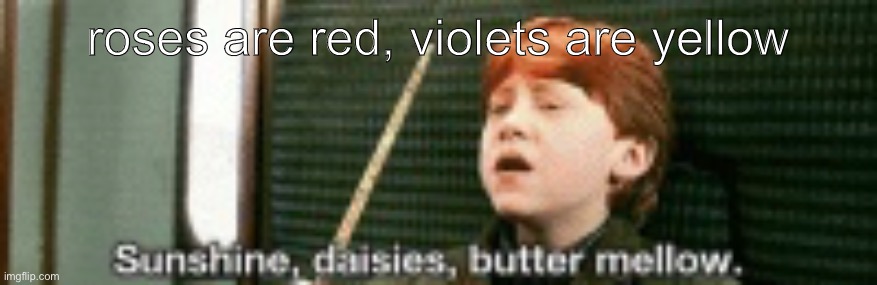 roses are red, violets are yellow | image tagged in harry potter | made w/ Imgflip meme maker
