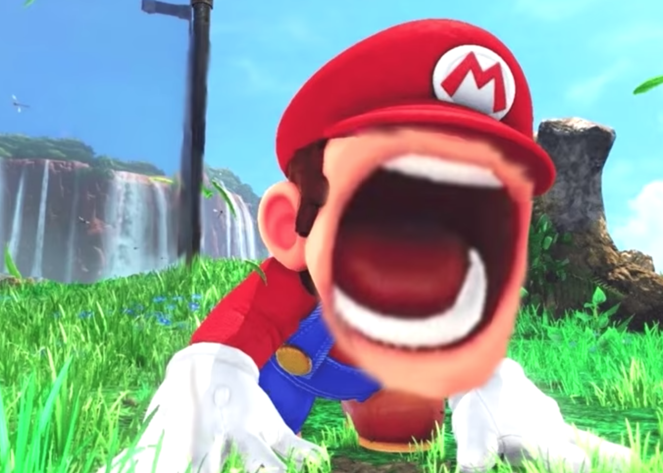 Mario screaming Blank Meme Template