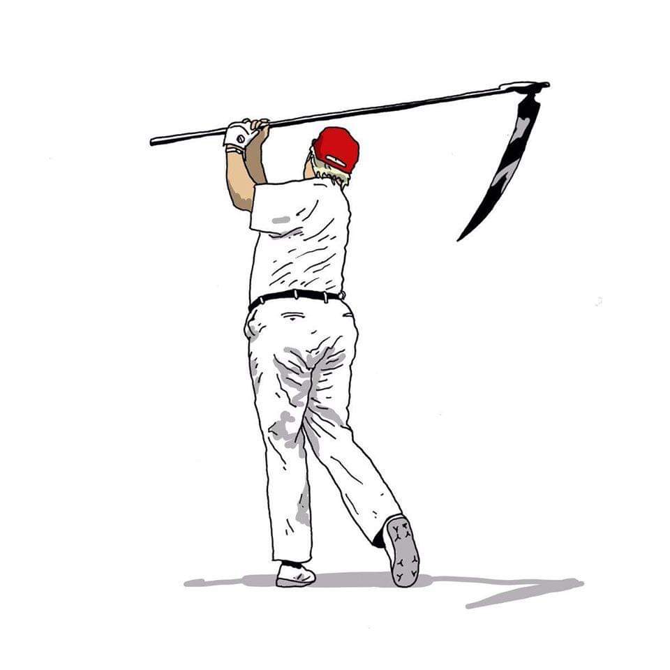 High Quality Trump death golfing Blank Meme Template