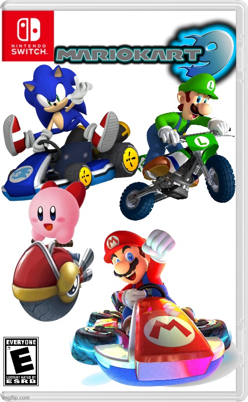 There has to be another Mario Kart coming to switch.... | image tagged in nintendo switch cartridge case,mario kart,super mario,luigi,sonic the hedgehog,kirby | made w/ Imgflip meme maker