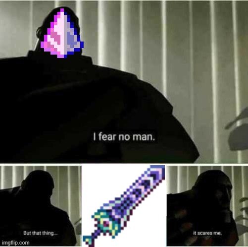 I fear no man | image tagged in memes,funny,so true,terraria | made w/ Imgflip meme maker