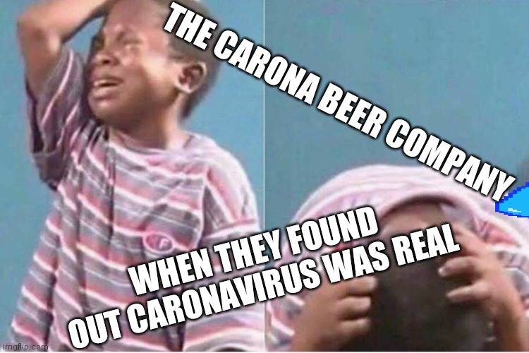 Crying kid | THE CARONA BEER COMPANY; WHEN THEY FOUND OUT CARONAVIRUS WAS REAL | image tagged in crying kid | made w/ Imgflip meme maker