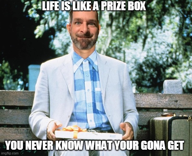 Amiri King prize box | LIFE IS LIKE A PRIZE BOX; YOU NEVER KNOW WHAT YOUR GONA GET | image tagged in amiri king,prizes,box,patreon,patrons | made w/ Imgflip meme maker