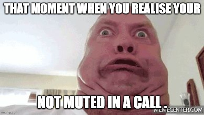 Exposed | THAT MOMENT WHEN YOU REALISE YOUR; NOT MUTED IN A CALL . | image tagged in exposed | made w/ Imgflip meme maker