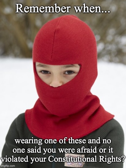 Covid-19 | Remember when... wearing one of these and no one said you were afraid or it violated your Constitutional Rights? | image tagged in coronavirus | made w/ Imgflip meme maker