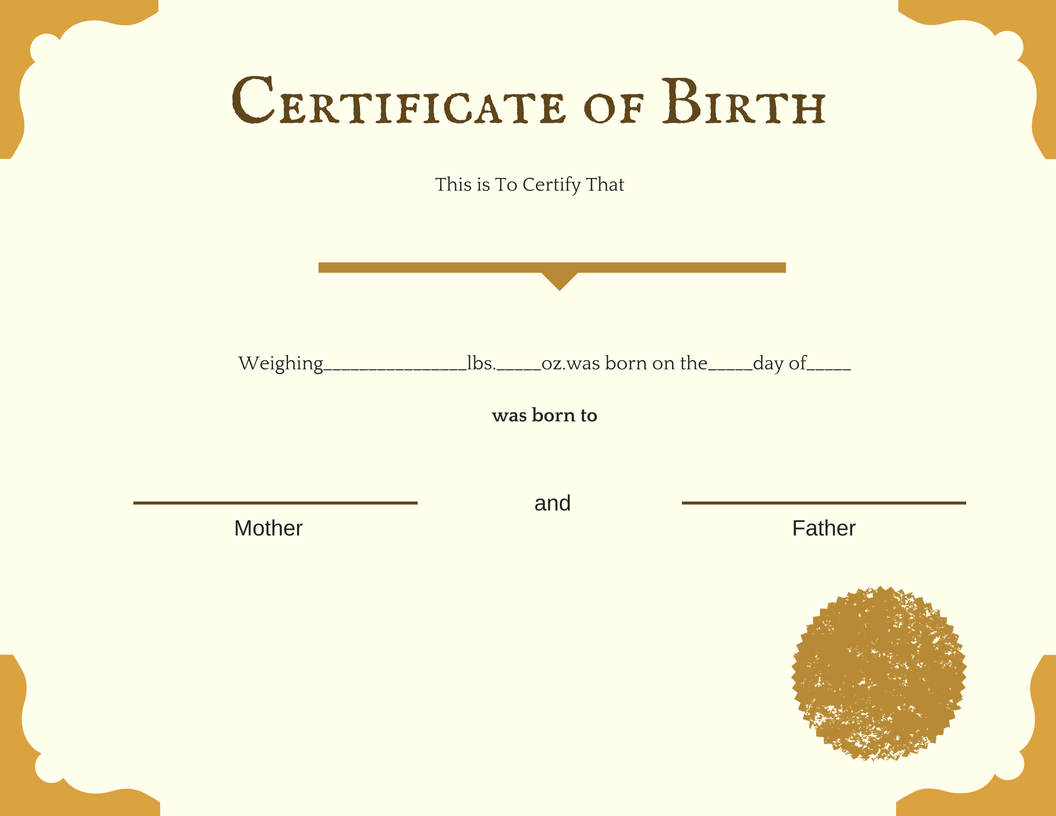 certificate of birth template