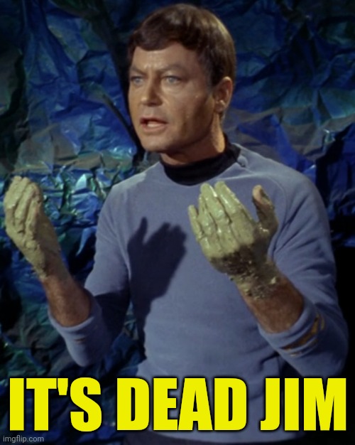 Bones McCoy | IT'S DEAD JIM | image tagged in bones mccoy | made w/ Imgflip meme maker