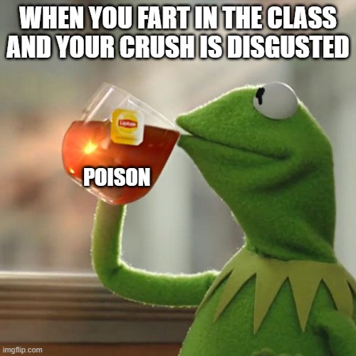 nope | WHEN YOU FART IN THE CLASS AND YOUR CRUSH IS DISGUSTED; POISON | image tagged in memes,but that's none of my business,kermit the frog | made w/ Imgflip meme maker