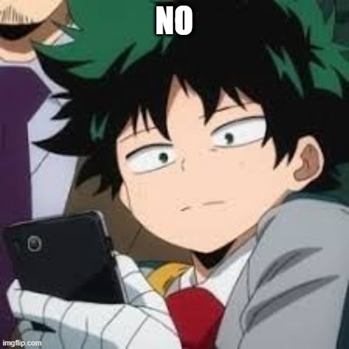 Deku dissapointed | NO | image tagged in deku dissapointed | made w/ Imgflip meme maker