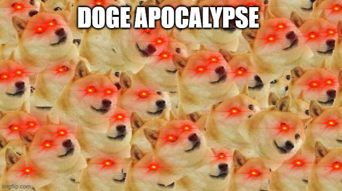 doge | DOGE APOCALYPSE | image tagged in memes,multi doge | made w/ Imgflip meme maker