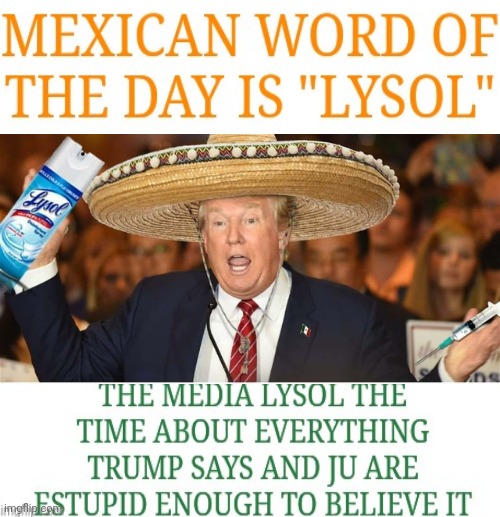 The Mexican word of the day is "Lysol" | image tagged in biased media,lysol | made w/ Imgflip meme maker