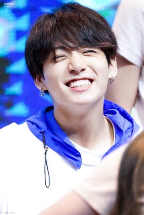 LOOK AT JUNGKOOKS PRECIOUS SMILE | image tagged in bts | made w/ Imgflip meme maker