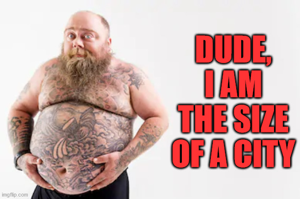 DUDE, I AM THE SIZE OF A CITY | made w/ Imgflip meme maker