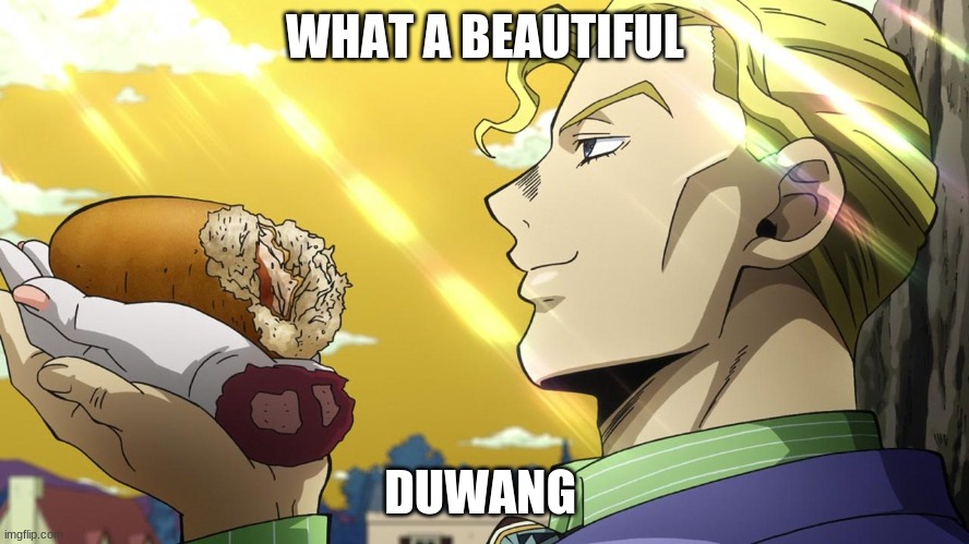 Kira likes the duwang | WHAT A BEAUTIFUL; DUWANG | image tagged in jojo's bizarre adventure | made w/ Imgflip meme maker