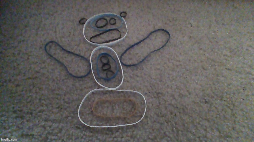 My first OC made of rubber bands! I call it the Snow-tank | image tagged in buff,snow,tank,oc | made w/ Imgflip meme maker