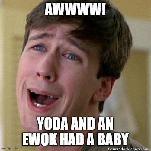 awww | AWWWW! YODA AND AN EWOK HAD A BABY | image tagged in awww | made w/ Imgflip meme maker