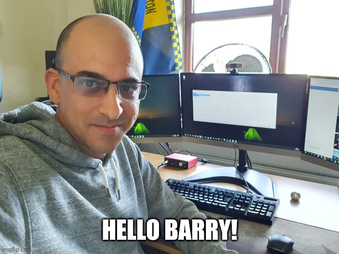 Test | HELLO BARRY! | image tagged in test | made w/ Imgflip meme maker