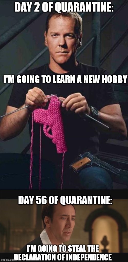 Image tagged in national treasure,jack bauer is knitting ...