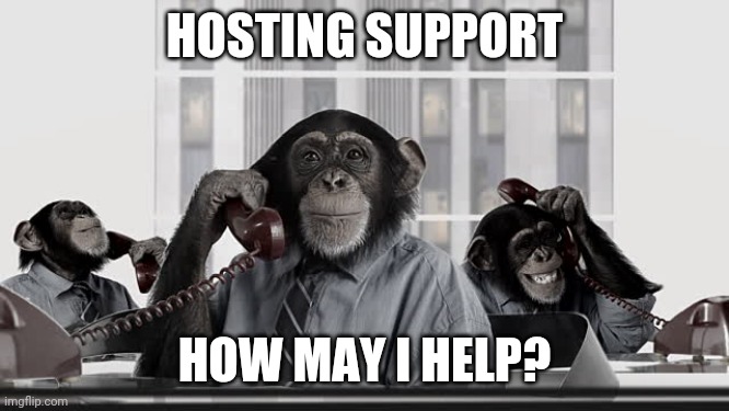 Hosting Problems | HOSTING SUPPORT; HOW MAY I HELP? | image tagged in call center,web hosting,hosting,tech support | made w/ Imgflip meme maker
