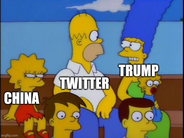 China Twitter trump | TRUMP; TWITTER; CHINA | image tagged in china,twitter,trump,trump twitter | made w/ Imgflip meme maker