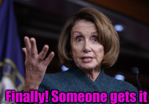 Good old Nancy Pelosi | Finally! Someone gets it | image tagged in good old nancy pelosi | made w/ Imgflip meme maker