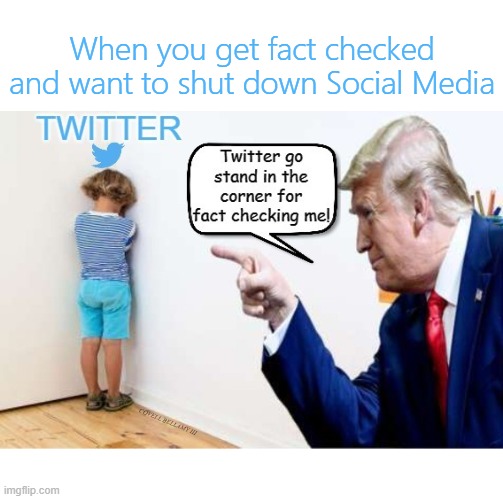 When you get fact checked and want to shut down Social Media; COVELL BELLAMY III | image tagged in trump twitter punishment | made w/ Imgflip meme maker