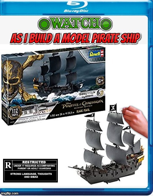 WATCH ME GET PISSED WHILE BUILDING A PIRATE SHIP | image tagged in pirate,dvd,pirates of the caribbean,fake movies | made w/ Imgflip meme maker