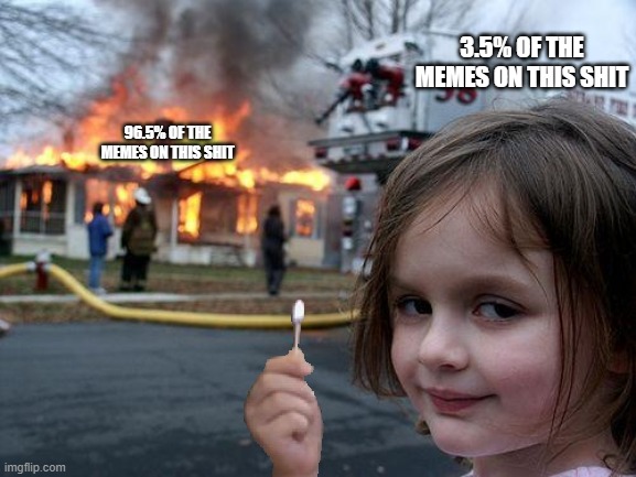 3.5% OF THE MEMES ON THIS SHIT; 96.5% OF THE MEMES ON THIS SHIT | image tagged in funny,memes,facts | made w/ Imgflip meme maker