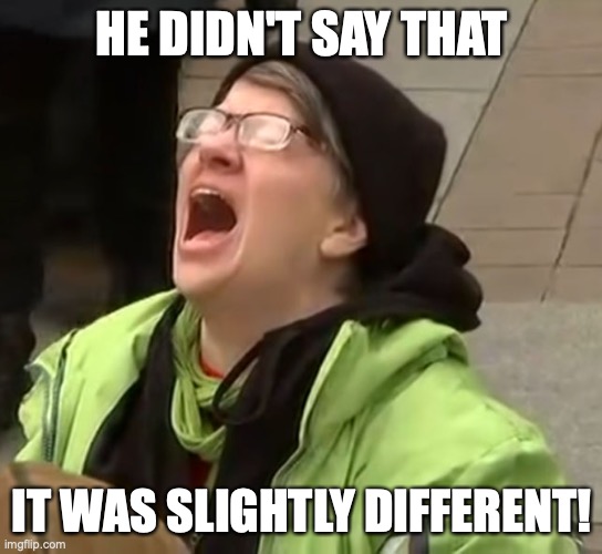 snowflake | HE DIDN'T SAY THAT IT WAS SLIGHTLY DIFFERENT! | image tagged in snowflake | made w/ Imgflip meme maker