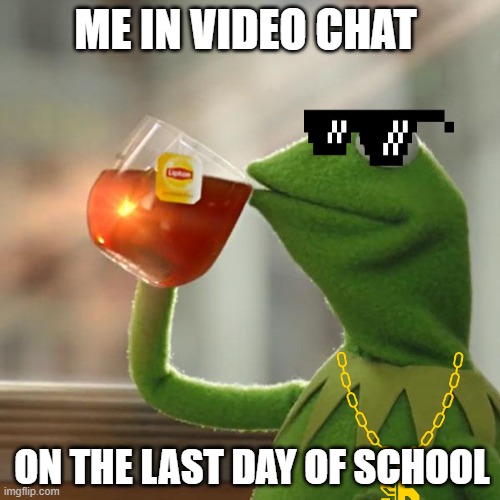 But That's None Of My Business Meme | ME IN VIDEO CHAT; ON THE LAST DAY OF SCHOOL | image tagged in memes,but that's none of my business,kermit the frog | made w/ Imgflip meme maker