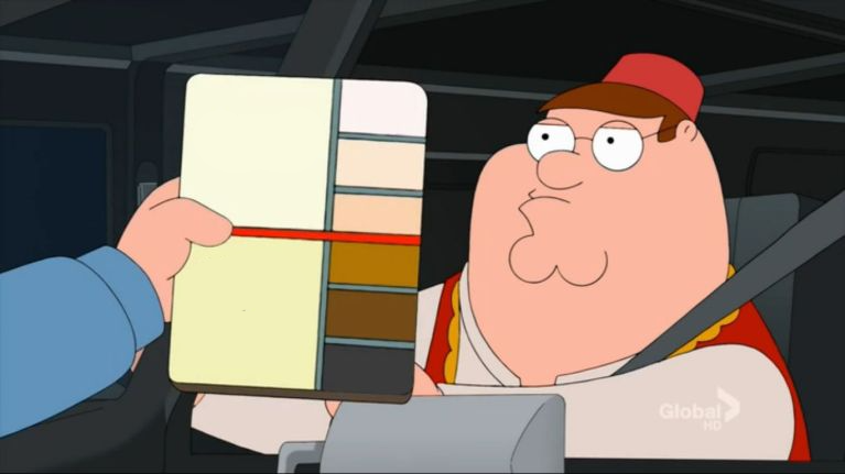 peter griffin race color scale gradient Blank Meme Template