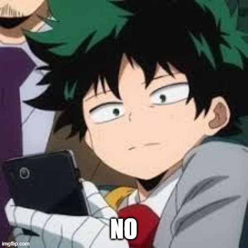 Deku dissapointed | NO | image tagged in deku dissapointed | made w/ Imgflip meme maker