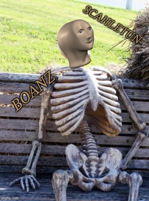 I have a bone to pick with you. | SCAHLETUN; BOANZ | image tagged in memes,bones,skeleton,meme man | made w/ Imgflip meme maker