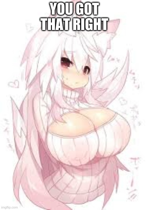 fox girl | YOU GOT THAT RIGHT | image tagged in fox girl | made w/ Imgflip meme maker