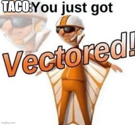 You just got vectored | TACO: | image tagged in you just got vectored | made w/ Imgflip meme maker